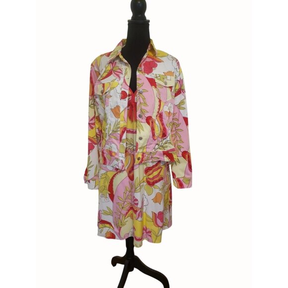 Tori Richard Honolulu Dress With Jacket Womens Size 10 Dress, 12 Jacket Tropical - Picture 10 of 15